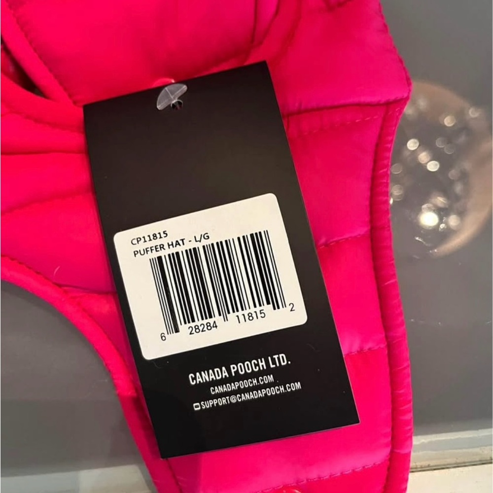 Canada Pooch Hot Pink Puffer Hat - Size Large - Picture 3 of 7